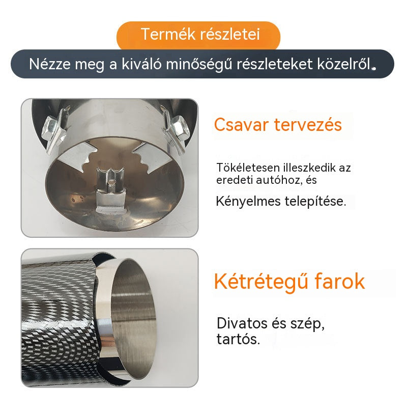 🚗🚗Karbonszálas kipufogócső LED-del.