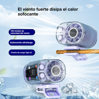 🌀Ventilador multifuncional de alta velocidad que se coloca en la cintura para una sensación de enfriamiento y frescura instantánea en todo el cuerpo, con pantalla LED.