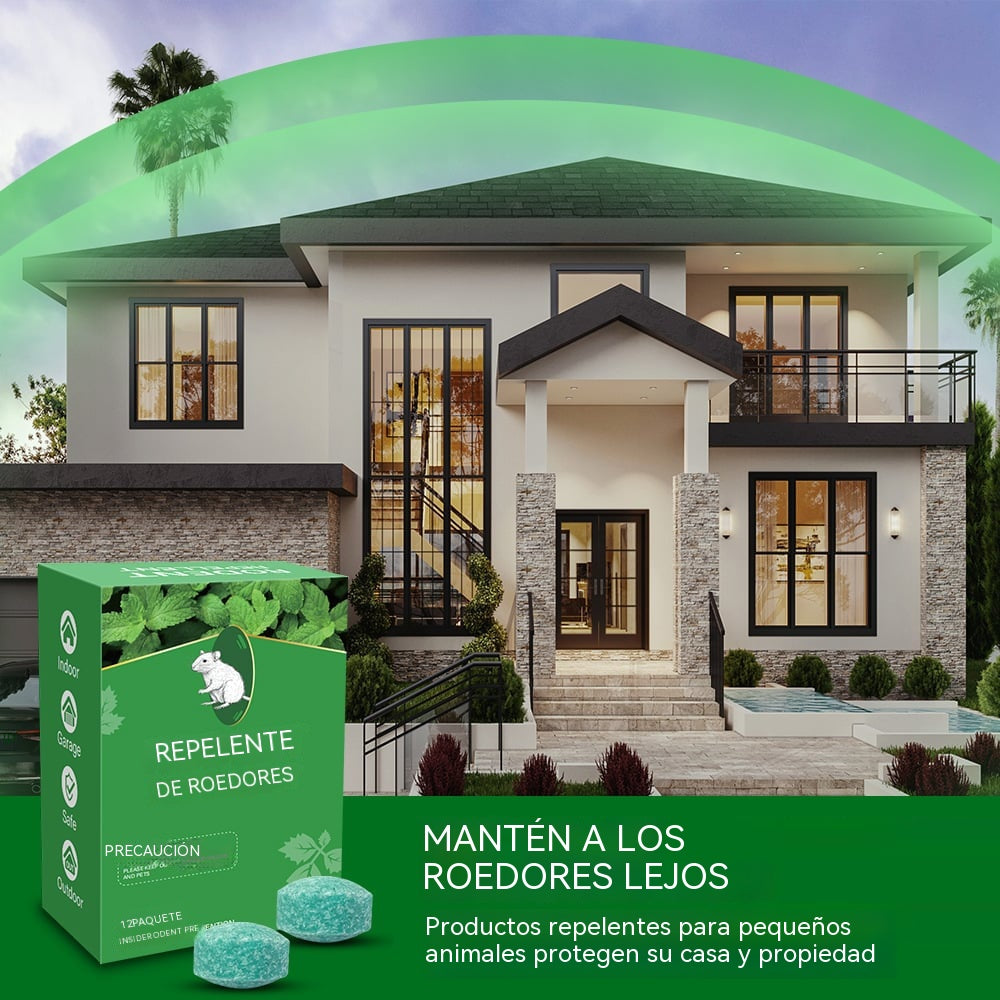 🔥🐭Repelente para roedores (paquete de 12) – Bolas repelentes para ratones con aceite de menta y limón – Repelente contra ratones, ardillas, ratas, arañas y otras plagas – Para uso en interiores y exteriores