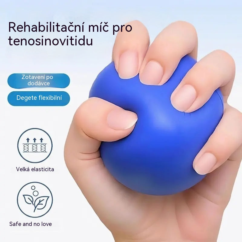 Ortopedický míč na regeneraci prstů a rukou s fixačními kroužky, pomůcka na posílení síly a mobility pro seniory nebo po mrtvici