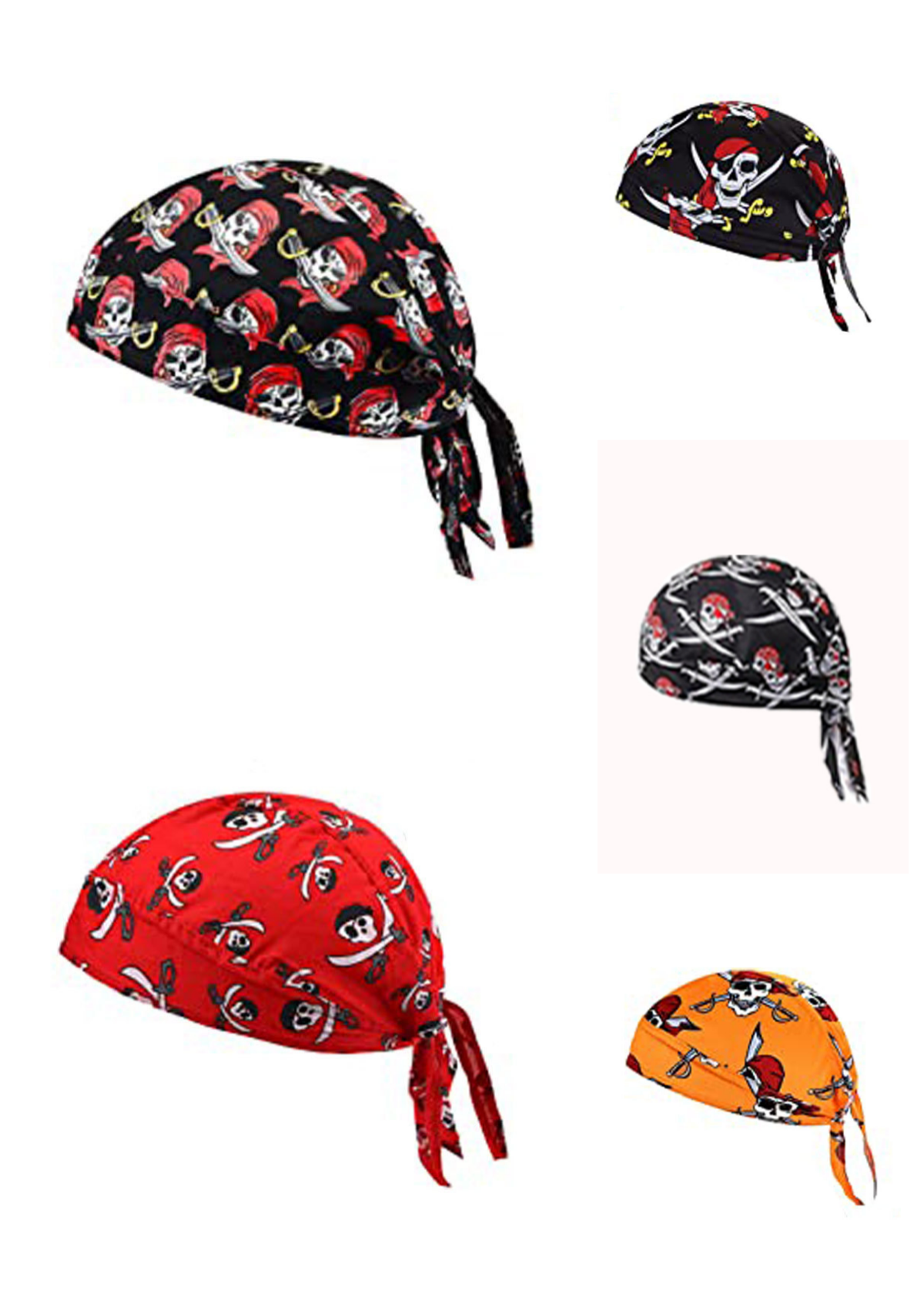 🏝【Paquete de gran valor – 5 piezas】Elegante sombrero/pañuelo para la cabeza de estilo retro hecho de seda transpirable