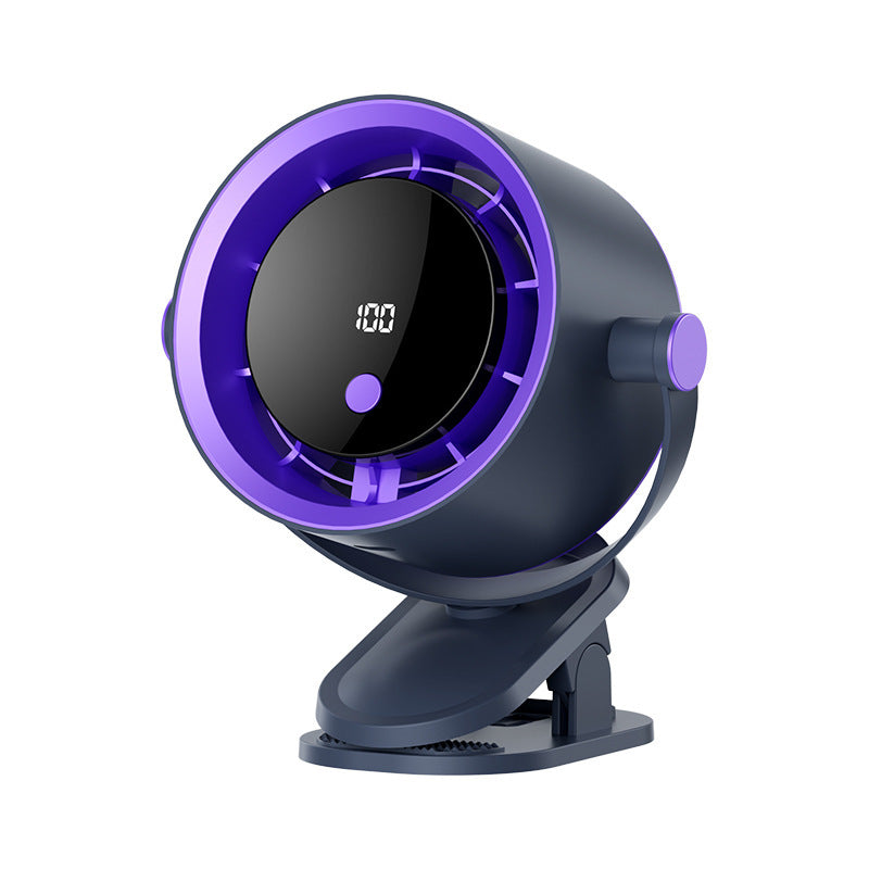 🌀 Ventilador manos libres con pantalla LED, clip integrado y 100 niveles de ajuste