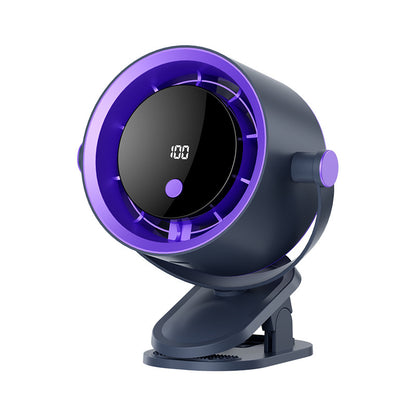 🌀 Ventilador manos libres con pantalla LED, clip integrado y 100 niveles de ajuste