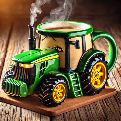 🔥☕Retro kávéscsésze mezőgazdasági traktor formájában