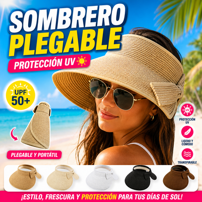 🔥【Compra 1 y llévate 1 gratis】🌞👒Sombrero de verano plegable para mujer con protección UV