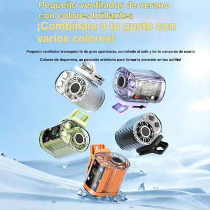🌀Ventilador multifuncional de alta velocidad que se coloca en la cintura para una sensación de enfriamiento y frescura instantánea en todo el cuerpo, con pantalla LED.