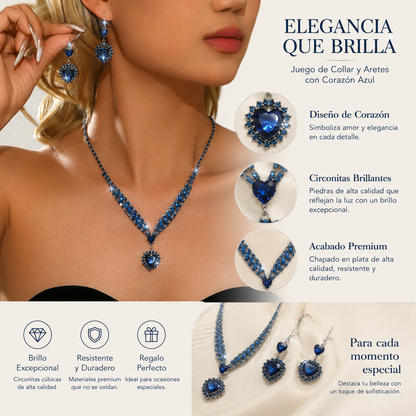 💎 ✨ Conjunto de collar y pendientes de circonita brillante: elegancia atemporal, un regalo perfecto, ideal para bodas, fiestas o como accesorios de lujo para el día a día 💍