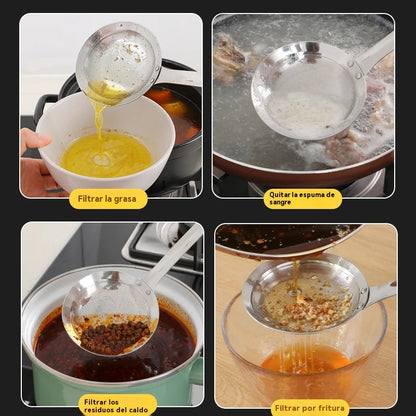 🍲 【3 piezas  24€】 Cuchara de filtro de aceite de acero inoxidable 304