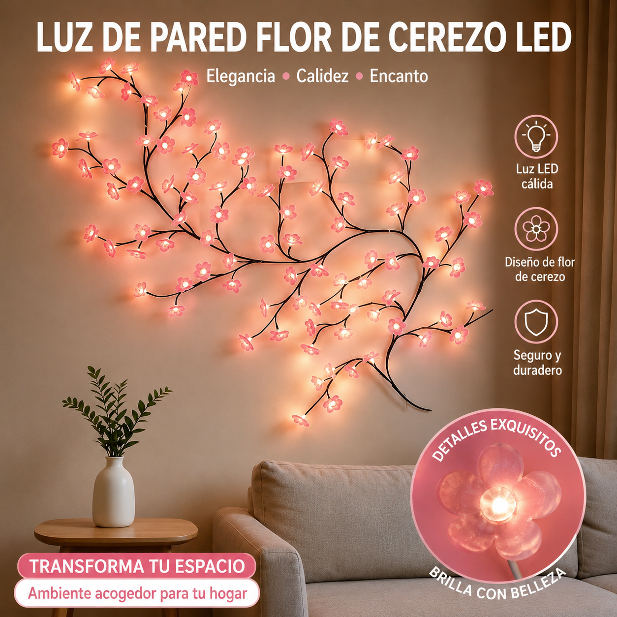 ✨ Flexibilní LED světla ve tvaru vinné révy a květin: ozdobte si domov magickou a teplou atmosférou 🦋💡