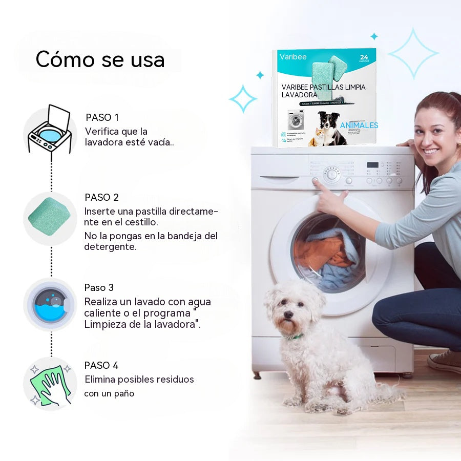 🔥【Producto más vendido】🔥【24 tabletas】💦Limpiador de tambor para lavadora, tabletas de limpieza adecuadas para lavadoras totalmente automáticas, pueden desinfectar y esterilizar el tambor.