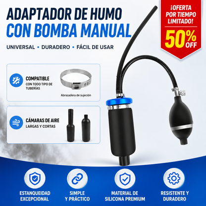 🔧 ¡50% DE DESCUENTO POR TIEMPO LIMITADO! ✨ Adaptador de humo para airbag inflable – Universal, duradero, con bomba manual ⚙️