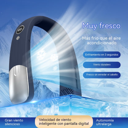 💨【Versión actualizada】 Ventilador de aire acondicionado con cuello – Extremadamente silencioso, portátil y giratorio 360° – Ideal para el verano 🌞