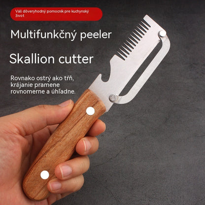 Kupte 1 a získejte 1 zdarma (celkem dva kusy) Multifunkční kuchyňská škrabka 3 v 1: Loupe, seká a otevírá láhve!
