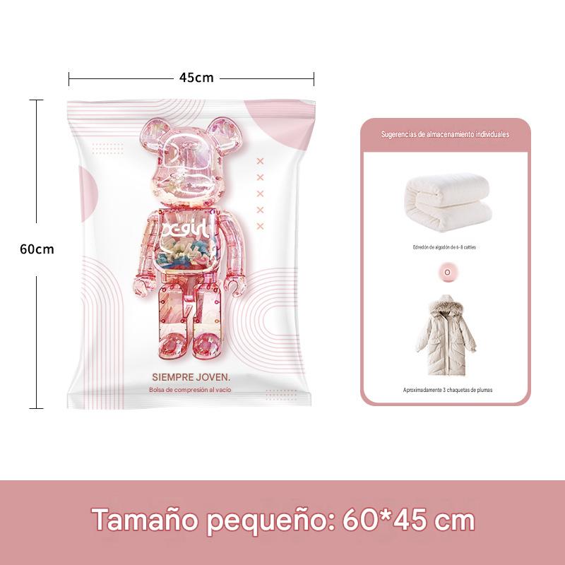 🧳【60*45cm】【Juego de 5 piezas】💨 Bolsa de almacenamiento al vacío grande y compresible: no requiere bomba, es a prueba de fugas e ideal para ahorrar espacio en maletas y en casa ✈️
