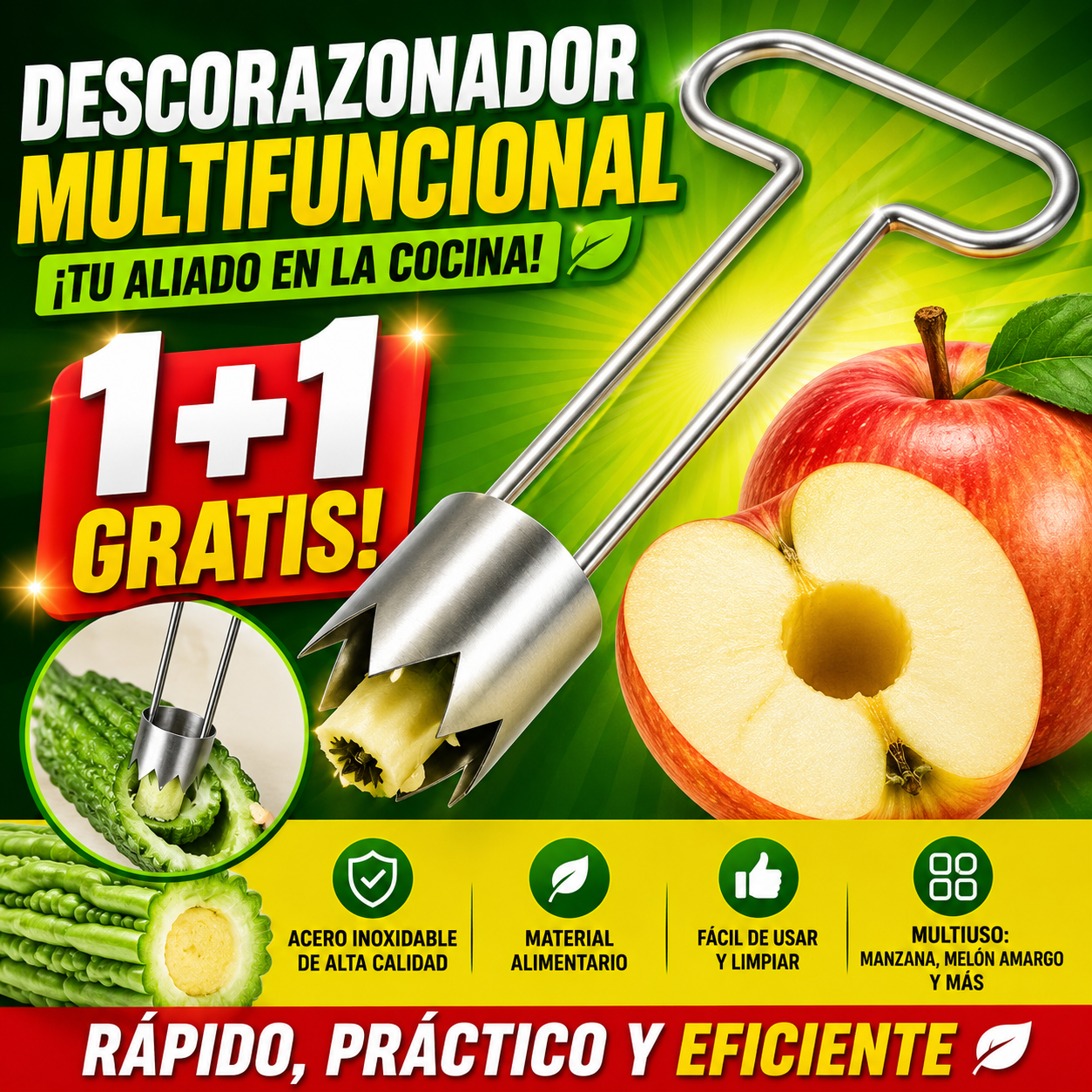 🔥【Compra 1 y llévate 1 gratis】🍎🍋 Cortador multifuncional de frutas y verduras