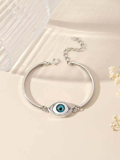 🔥【Compra 1 y llévate 1 gratis】Pulsera nueva de plata de ley 925 con ojo turco, incluye cadena de extensión.