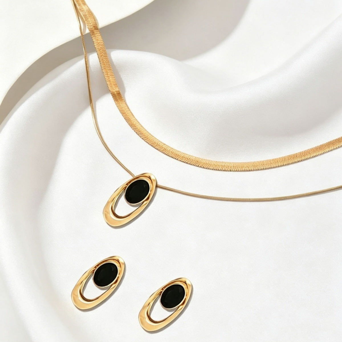 💖🔥【Pendientes + Collar】✨Conjunto de joyas de estilo bohemio, creativo y único, de estilo minimalista.