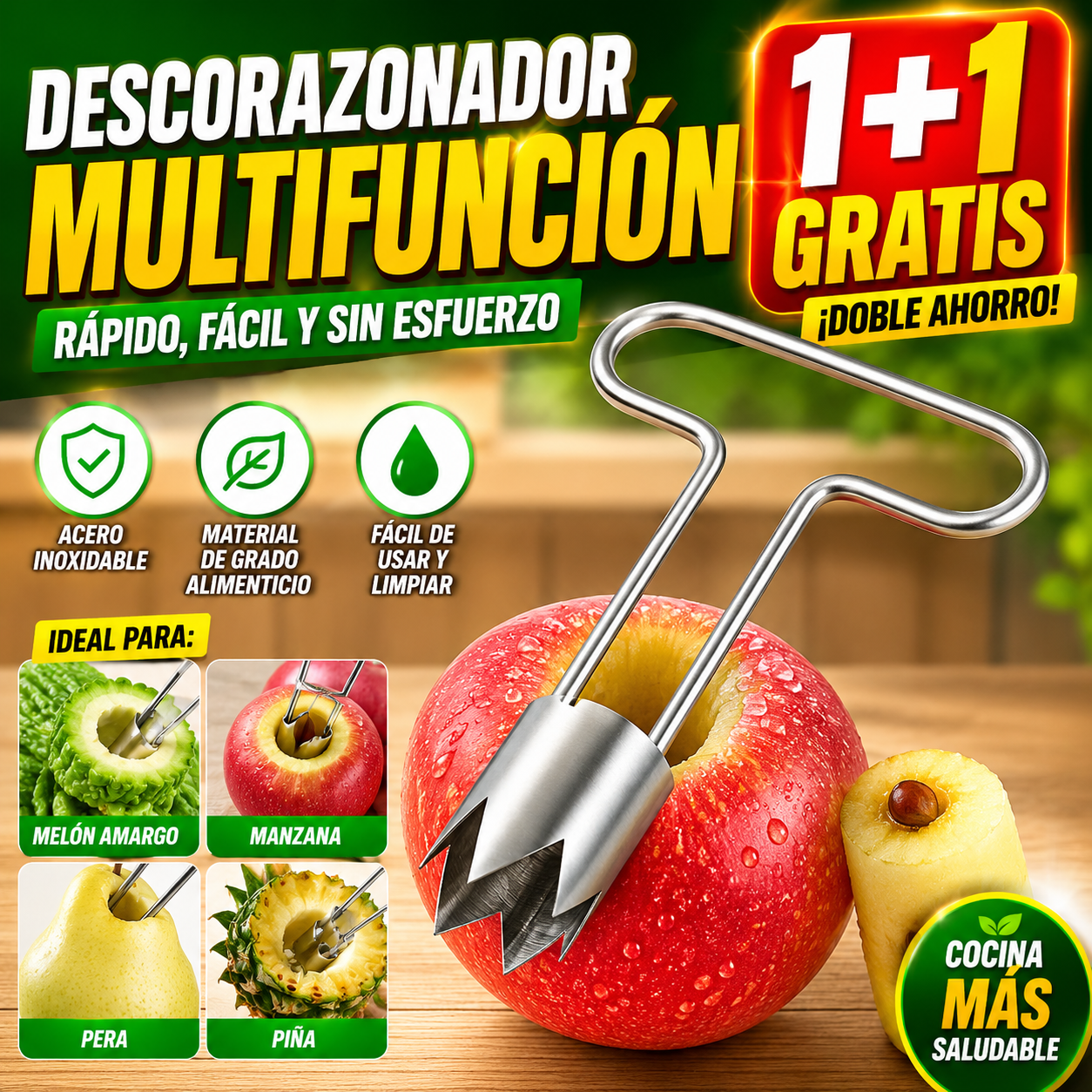 🔥【Compra 1 y llévate 1 gratis】🍎🍋 Cortador multifuncional de frutas y verduras