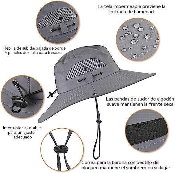 🍃Sombrero para exteriores de larga duración con doble ventilador y alimentación dual (solar y USB)