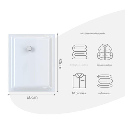 🧳【Juego de 5 piezas】💨 Bolsa de almacenamiento al vacío grande y compresible: no requiere bomba, es a prueba de fugas e ideal para ahorrar espacio en maletas y en casa ✈️