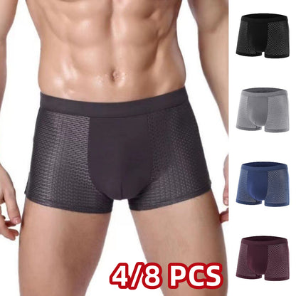 🔥【4 darabos】🧊🩲Férfi jégselyem hálós boxernadrág