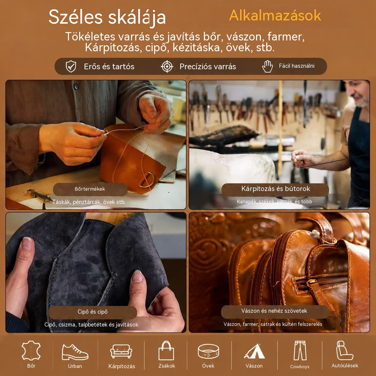 🧵【Vásároljon 1 darabot, és kap 1 ajándékot】👞 5 az 1-ben cserélhető varrótűkészlet – Professzionális készlet cipőjavításhoz és bőrműves munkákhoz 🛠️✨