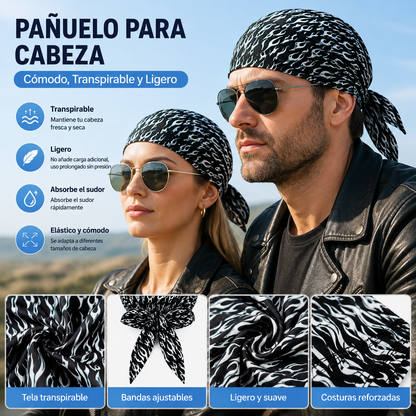 🏝【Paquete de gran valor – 5 piezas】Elegante sombrero/pañuelo para la cabeza de estilo retro hecho de seda transpirable