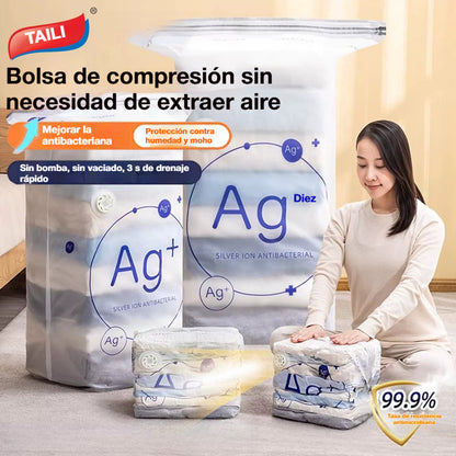 🧳 5 artículos por 27 euros 💨 Bolsa de almacenamiento al vacío grande y compresible: no requiere bomba, es a prueba de fugas e ideal para ahorrar espacio en maletas y en casa ✈️