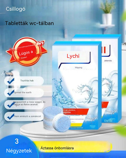 【3 csomag (1 csomag 16 tablettát tartalmaz)】✨ Erős WC-tisztító hab: Gyorsan és hatékonyan eltávolítja a szennyeződéseket, a szagokat és a vízkövet, így a WC friss és tiszta marad!