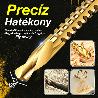 🧰【3+4+5+6+6,5+8 mm】⚙️ Csigafúró készlet: Nagy sebességű acél, titánbevonatú, és számos anyaggal kompatibilis 🧰