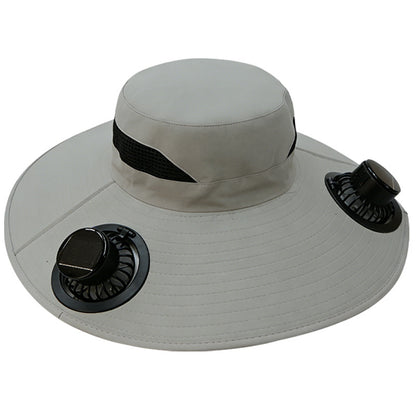 🧢 ¡Oferta por tiempo limitado: 40% de descuento! ☀️ Sombrero de pescador unisex con energía solar, protección solar y ventilador – UPF 50+, transpirable, correa ajustable, fácil de llevar ✨