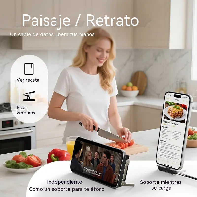 📱Compra 1 y llévate 1 gratis, disfruta de un 10% de descuento y envío gratis🔥Carga súper rápida de 240 W, soporte invisible giratorio de 360°, cable de carga desmontable 2 en 1