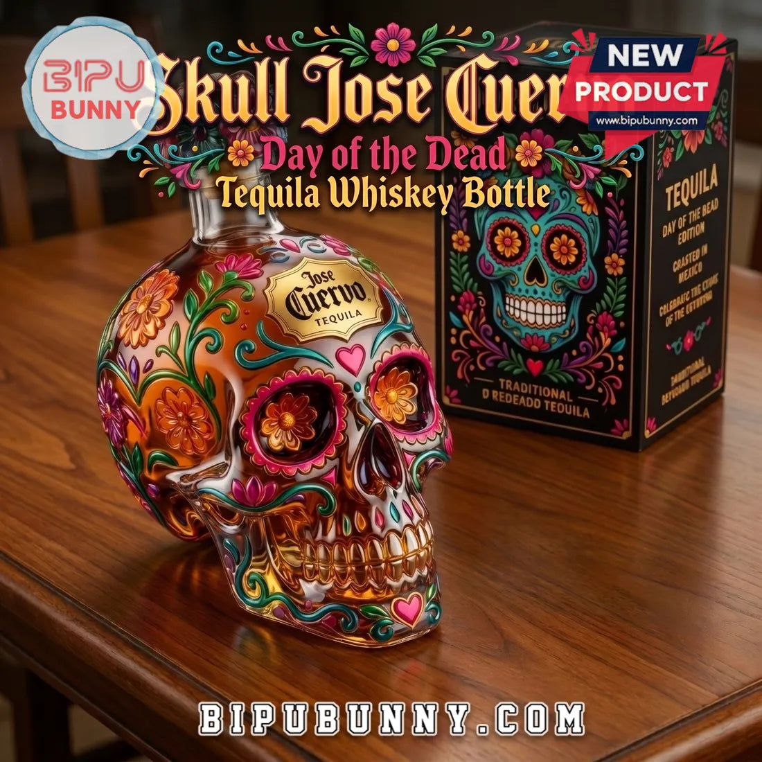 🔥🍷Limitált kiadású Day of the Dead tequila üveg🎁