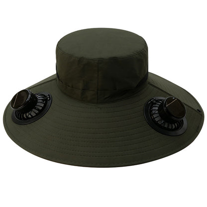 🧢 ¡Oferta por tiempo limitado: 40% de descuento! ☀️ Sombrero de pescador unisex con energía solar, protección solar y ventilador – UPF 50+, transpirable, correa ajustable, fácil de llevar ✨