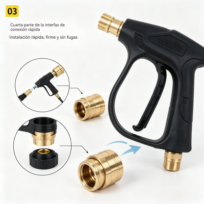 🚗💦Conector rápido de aluminio para pistola de agua a presión compacta de un cuarto de pulgada