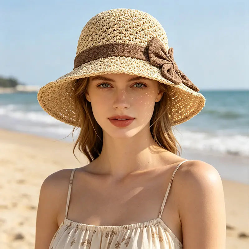 ☀️🎀Elegantne prantsuse müts lipsuga: päikesekaitse ja vari.