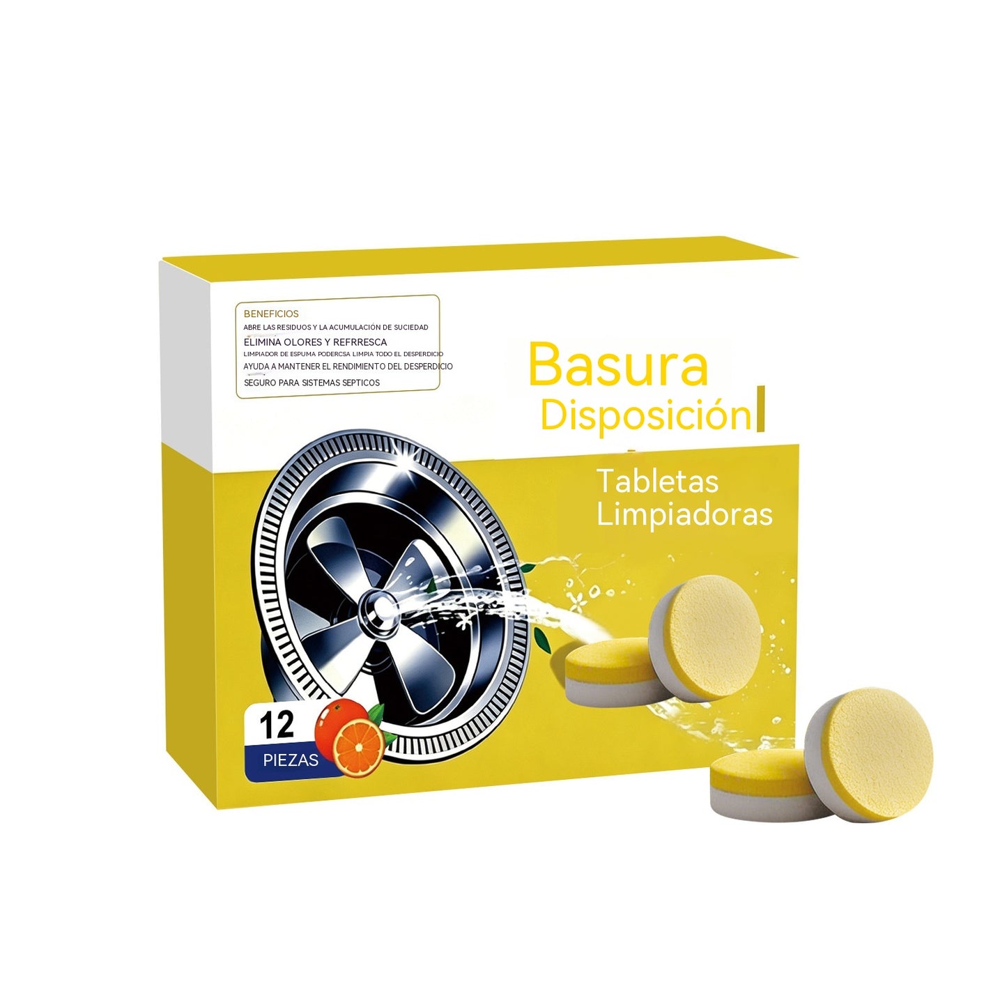 🔥【Juego de 12 piezas】🧼💦Pastillas limpiadoras para eliminar residuos, olores y manchas en los fregaderos de cocina domésticos