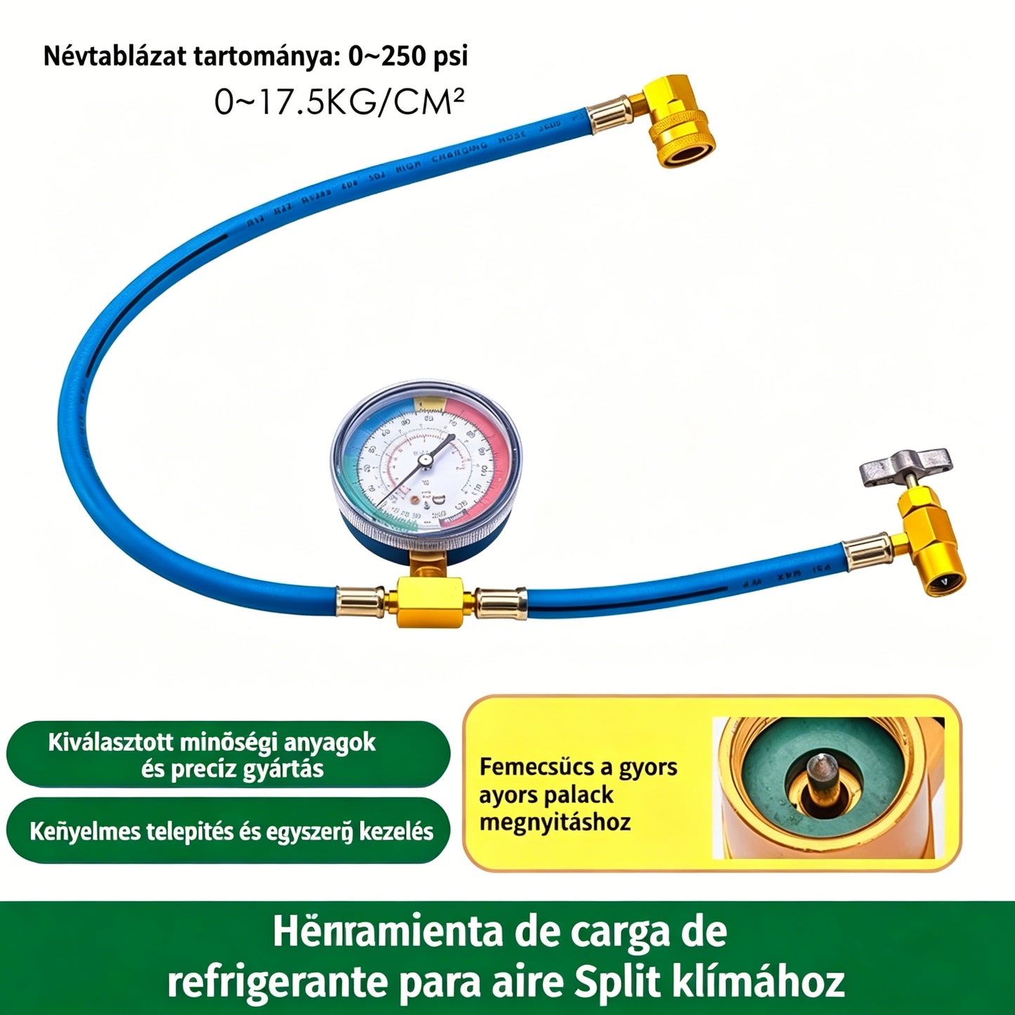 30%OFF🔧❄️ R134a AC hűtőközeg utántöltő tömlő nyomásmérővel – Szivárgásmentes, könnyen leolvasható és kompatibilis autókkal, teherautókkal vagy otthoni légkondicionálókkal – Biztonságos barkács utántöltés 🚗