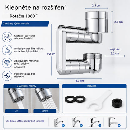 💦Multifunkční prodlužovací kohoutek s filtrem a pěnou, odolný proti stříkající vodě, univerzální použití