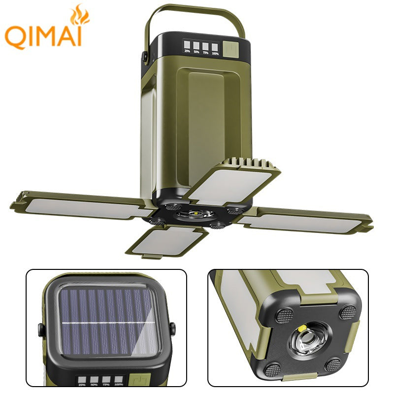 🔦🔦Nueva linterna solar multifuncional para exteriores con función de plegado en cuatro hojas.