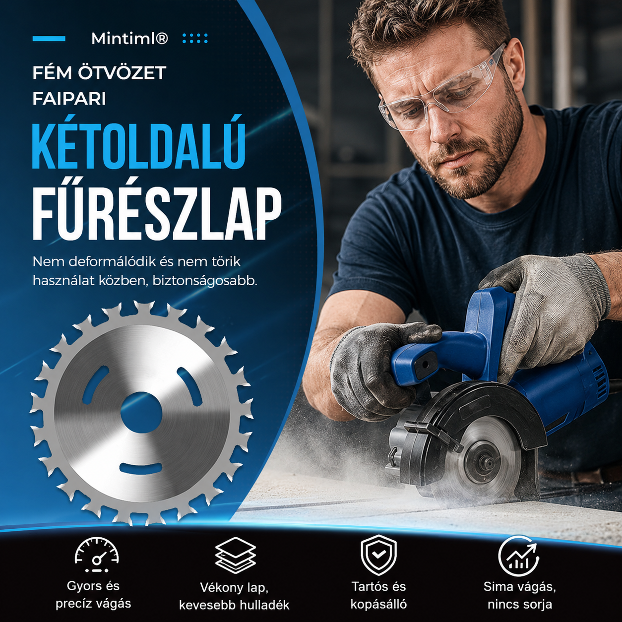💥Famegmunkáló ötvözetből készült kétoldalas fűrészlap