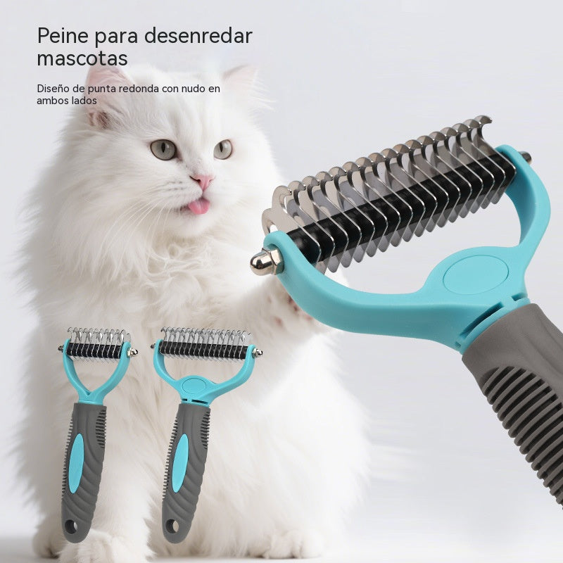 🐶🐱🐶【Compre 1 y obtenga 1 gratis，2 piezas】Cepillo de doble cara para el aseo de mascotas y la eliminación de pelo