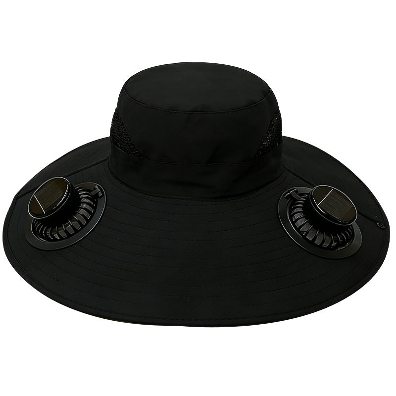 🧢 ¡Oferta por tiempo limitado: 40% de descuento! ☀️ Sombrero de pescador unisex con energía solar, protección solar y ventilador – UPF 50+, transpirable, correa ajustable, fácil de llevar ✨