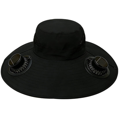 🧢 ¡Oferta por tiempo limitado: 40% de descuento! ☀️ Sombrero de pescador unisex con energía solar, protección solar y ventilador – UPF 50+, transpirable, correa ajustable, fácil de llevar ✨