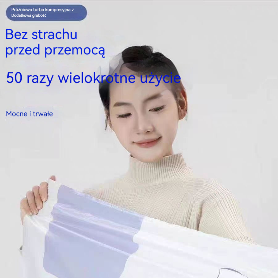 🧳【Zestaw 5 sztuk 109 PLN】💨 Duży, kompresyjny worek próżniowy: Nie wymaga pompki, jest szczelny i idealny do oszczędzania miejsca w walizkach oraz w domu ✈️