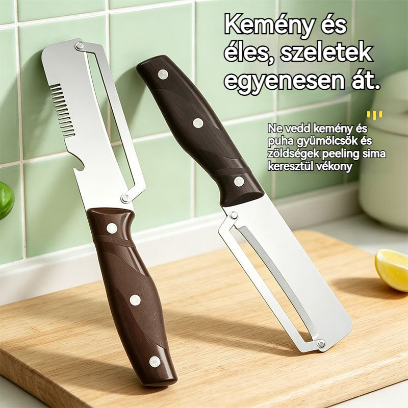 ✅【¡Compra 1 y llévate 1 gratis!】🧅🔪 Pelador de cocina multifuncional 3 en 1: ¡Pela, corta y abre tapones de botellas! 🔥
