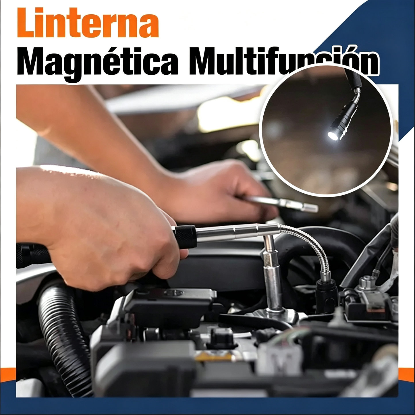 🛠🚗Mágneses autójavító rúd rugalmas teleszkópos szalaggal és LED lámpával 💡