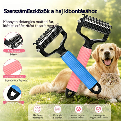 🐱🐕🐈 3 az 1-ben multifunkcionális fésű állatszőr kigubancolására, fésű kutyák és macskák szőrének eltávolítására.