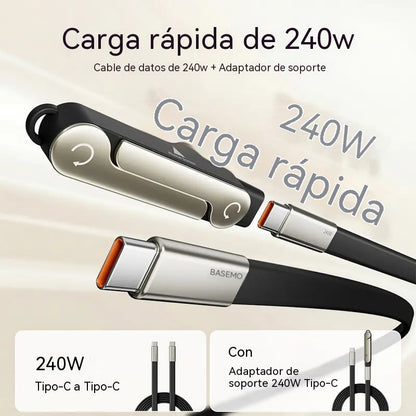📱Compra 1 y llévate 1 gratis, disfruta de un 10% de descuento y envío gratis🔥Carga súper rápida de 240 W, soporte invisible giratorio de 360°, cable de carga desmontable 2 en 1