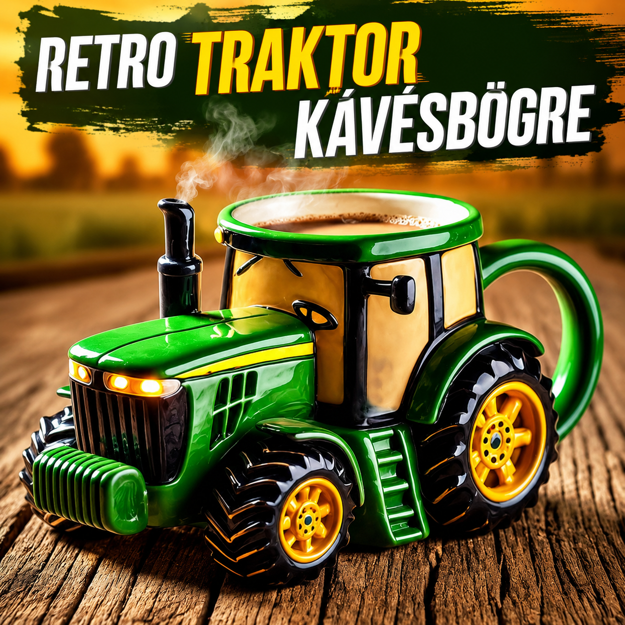 🔥☕Retro kávéscsésze mezőgazdasági traktor formájában